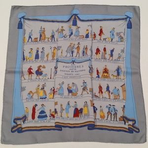 HERMES Les Proverbes Sont La Sagesse Pocket scarf